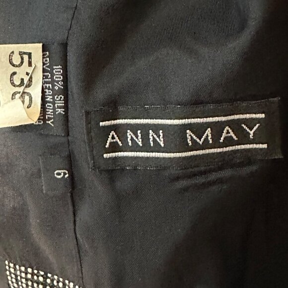 Ann May Silk Tweed Women's Blazer Coat Size 6 Fully Lined 4 Button Side Vents - Picture 11 of 12
